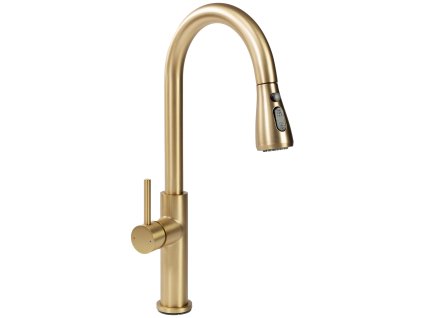 Rea Nest vysplí kuchynská batéria s výsuvnou spŕškou, zlatá brúsená, REA-B6600