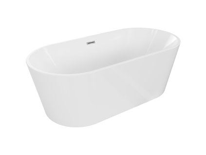Mexen Luna voľne stojaca vaňa 140 x 75 cm, biela, prepad chróm - 52031407500-01