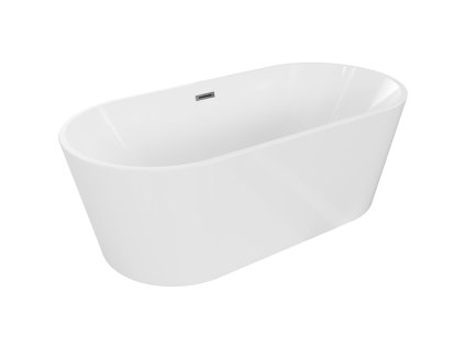 Mexen Luna voľne stojaca vaňa 140 x 75 cm, biela, kovový prepad - 52031407500-95