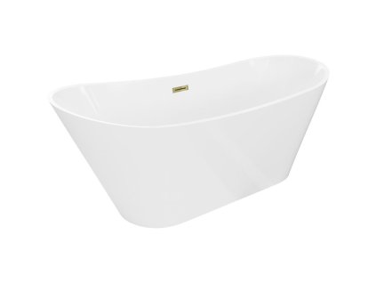 Mexen Dora voľne stojaca vaňa 160 x 75 cm, biela, zlatý prepad - 52071607500-50