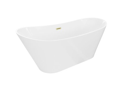 Voľne stojaca vaňa Mexen Dora 160 x 75 cm, biela, prepad z brúseného zlata - 52071607500-55