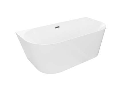 Mexen Oval Slim nástenná voľne stojaca vaňa 170 x 80 cm, biela, pištoľovo sivý kartáčovaný prepad - 52661708000-66