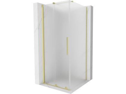 Posuvný sprchový kút Mexen Velar 90 x 90 cm, matný, brúsené zlato - 871-090-090-31-55