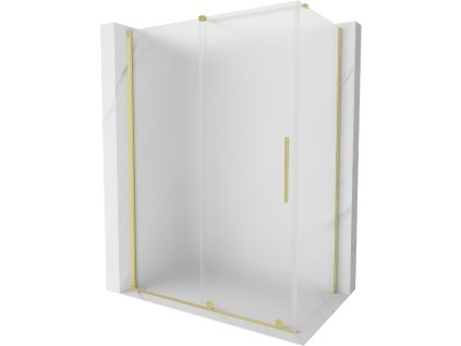 Posuvný sprchový kút Mexen Velar 160 x 100 cm, matný, brúsené zlato - 871-160-100-31-55