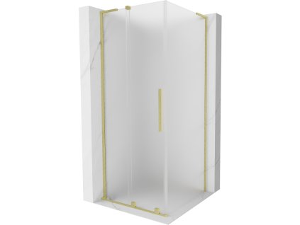 Posuvný sprchový kút Mexen Velar L 90 x 90 cm, matný, brúsené zlato - 871-090-090-33-55