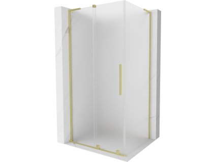 Posuvný sprchový kút Mexen Velar L 90 x 100 cm, matný, brúsené zlato - 871-090-100-33-55