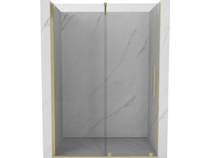 Posuvné sprchové dvere Mexen Velar 140 cm, transparentné, brúsené zlaté - 871-140-000-01-55