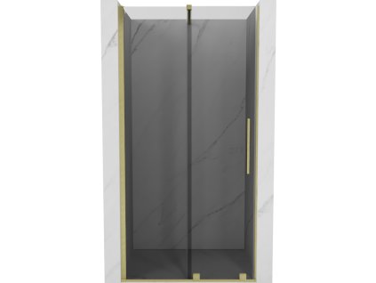 Posuvné sprchové dvere Mexen Velar 110 cm, grafit, brúsené zlato - 871-110-000-41-55