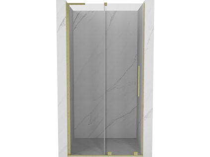 Posuvné sprchové dvere Mexen Velar L 100 cm, transparentné, brúsené zlaté - 871-100-003-01-55