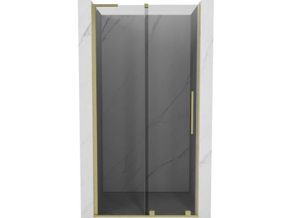 Posuvné sprchové dvere Mexen Velar L 100 cm, grafit, brúsené zlato - 871-100-003-41-55