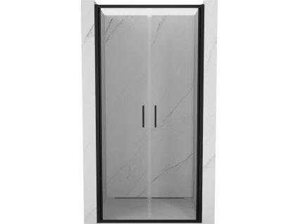 Dvojité výklopné sprchové dvere Mexen Exo 90 cm, transparentné, čierne - 814-090-000-70-00