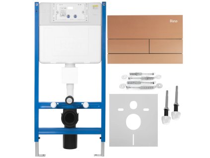 Podomietkový WC systém K011A-Q + tlačidlá T Brush Copper/Rose Gold