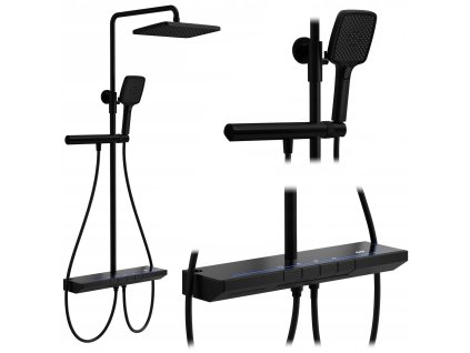 Sprchový set cu termostat REA Pedro Black