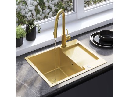 Oceľové umývadlo Paul BRUSH GOLD