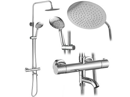 Sprchová sada s termostatom REA LUNGO Diamond - chrome