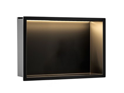 VSTAVANÁ KÚPEĽŇOVÁ POLICA LED 30x45 black