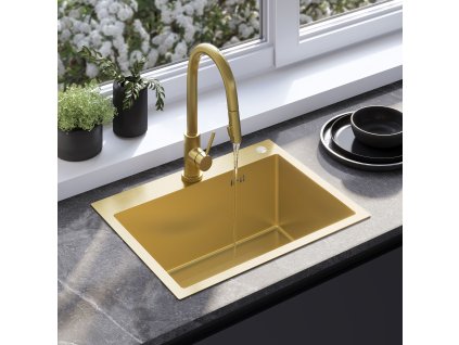 Oceľové umývadlo Liam BRUSH GOLD