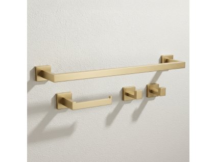 Sada kúpeľňových doplnkov Rio Brush Gold 4 kusy