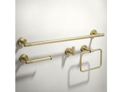Sada kúpeľňových doplnkov GRID Brush Gold 4 kusy