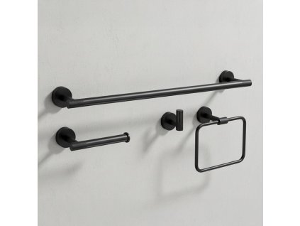 Sada kúpeľňových doplnkov GRID Black 4 kusy