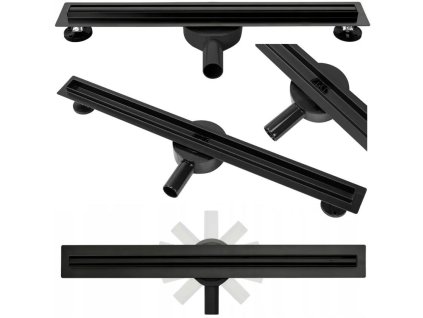 Odtokový žľab NEO Slim Pro - čierny 70