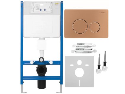Podomietkový WC systém K011A-Q + tlačidlá I Brush Copper