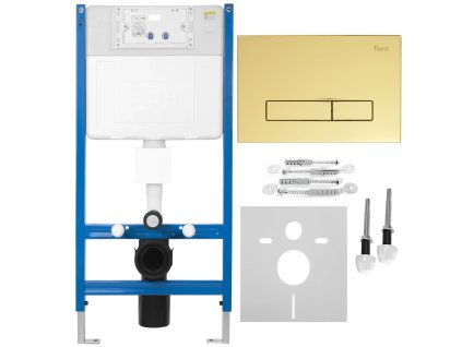 Podomietkový WC systém K011A-Q + tlačidlá HD Gold