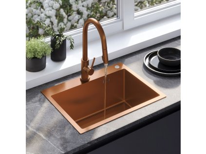 Oceľové umývadlo Liam BRUSH COPPER