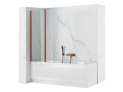 Skladacia vaňová zástena REA AGAT-2 100 Brush Copper