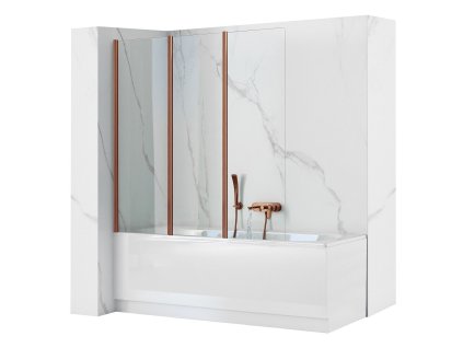 Skladacia vaňová zástena REA AGAT-3 120 Brush Copper