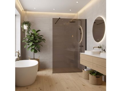 Sprchová zástena Rea Flexi Brown/ Black 120