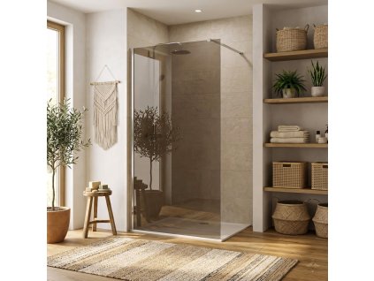 Sprchová zástena Rea Flexi Brown/ Chrome 90