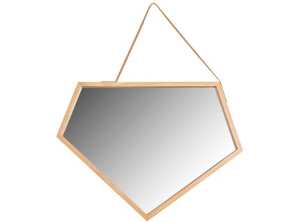 Drevené asymetrické zrkadlo 49 cm