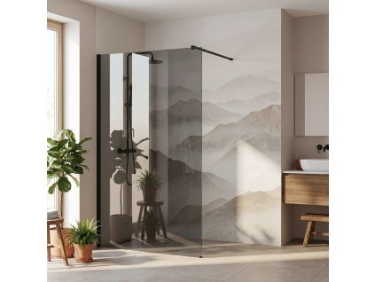 Sprchová zástena Rea Flexi Grey / Black 90