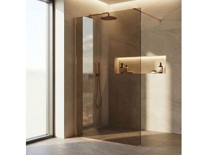 Sprchová zástena Rea Flexi Brown/ Brush Copper 110