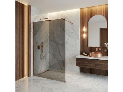 Sprchová zástena Rea Flexi Grey / Brush Copper 110