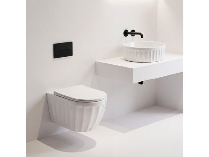 Súprava: Závesná WC misa + Umývadlo na dosku Rea Duo White