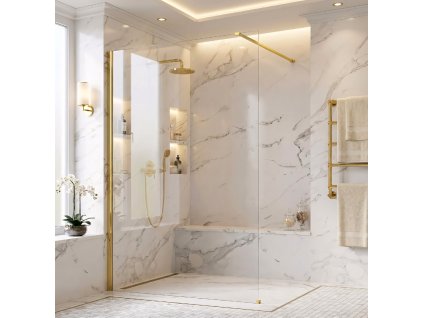 Sprchová zástena Rea Flexi Transparent / Gold 130