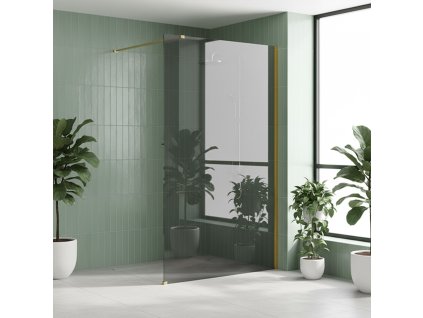Sprchová zástena Rea Flexi Grey / Gold 120