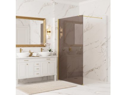 Sprchová zástena Rea Flexi Brown/ Gold 90