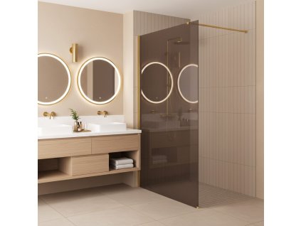 Sprchová zástena Rea Flexi Brown/ Gold 120