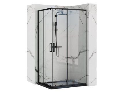 Sprchovací kút REA PUNTO - čierny 80x100