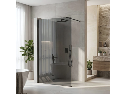 Sprchová zástena Rea Flexi Grey / Black 120