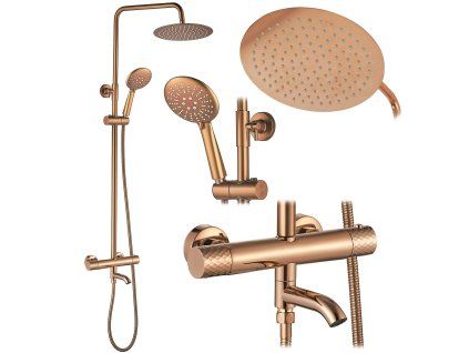 Sprchová sada s termostatom REA LUNGO Diamond - Copper