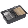 granitový drez MARC 110 WORKSTATION Black Metallic