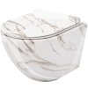 Rea Carlos Slim Lava Shiny, závesná WC misa Rimless 49,5x37x35,5 cm, imitácia kameňa, REA-C0536