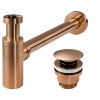 Umyvadlový sifon s univerzální výpustí click-clack - REA COPPER MAT