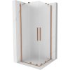 Posuvný sprchový kút Mexen Velar Duo 80 x 80 cm, matný, brúsená meď - 871-080-080-32-65
