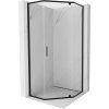 Mexen Exo päťuholníkový výklopný sprchový kút 80 x 80 cm, priehľadný, čierny - 812-080-080-70-00