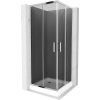 Mexen Rio sprchový kút štvorcový 70 x 70 cm, šedé sklo, profil chróm + sprchová vanička Rio, biela - 860-070-070-01-40-4510